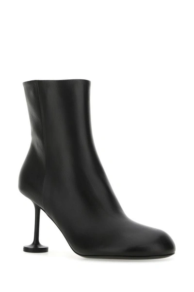Shop Balenciaga Woman Black Leather Lady Ankle Boots
