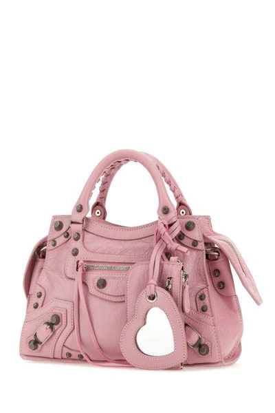 Shop Balenciaga Woman Light Pink Nappa Leather Neo Cagole Xs Handbag