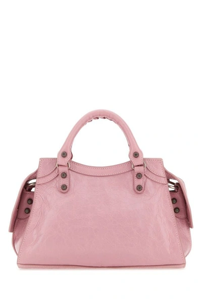 Shop Balenciaga Woman Light Pink Nappa Leather Neo Cagole Xs Handbag