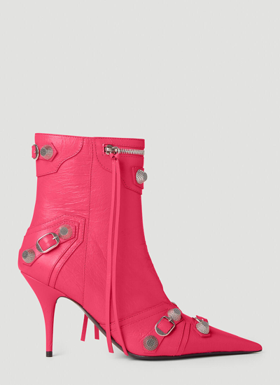 Shop Balenciaga Women Cagole Boots In Pink