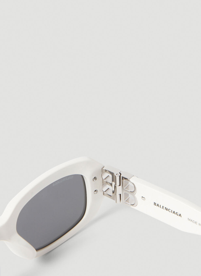 Shop Balenciaga Women Dynasty Square Sunglasses In White