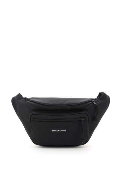 Shop Balenciaga Women Explorer Casual Nylon Belt Bag In Black