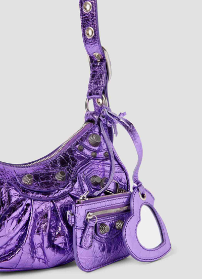 Shop Balenciaga Women Le Cagole Xs Shoulder Bag In Purple