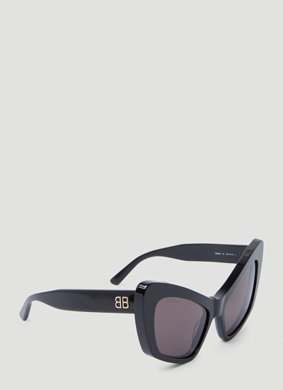 Shop Balenciaga Women Monaco Cat Sunglasses In Black