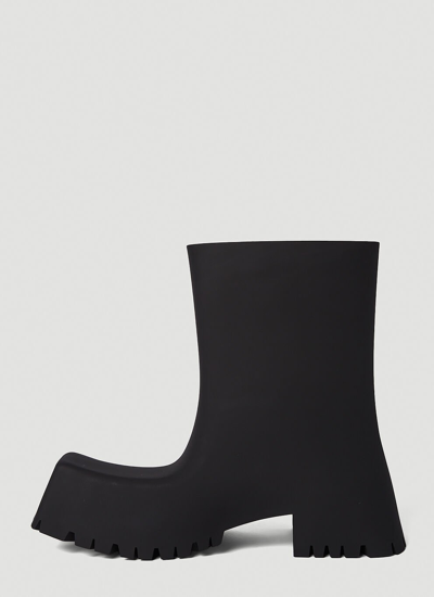 Shop Balenciaga Women Trooper Rubber Ankle Boots In Black