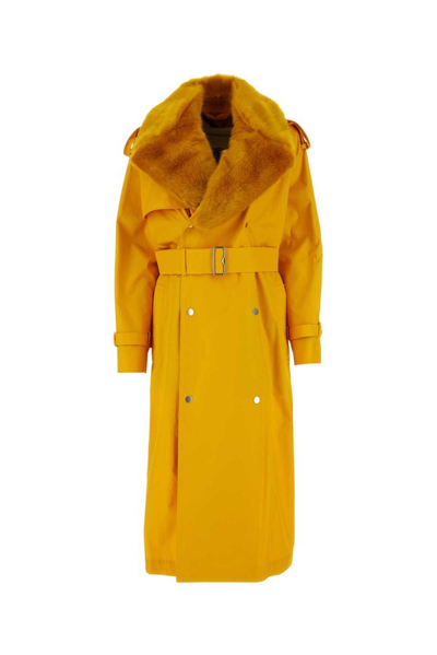Shop Burberry Kennington Belted In Yellow