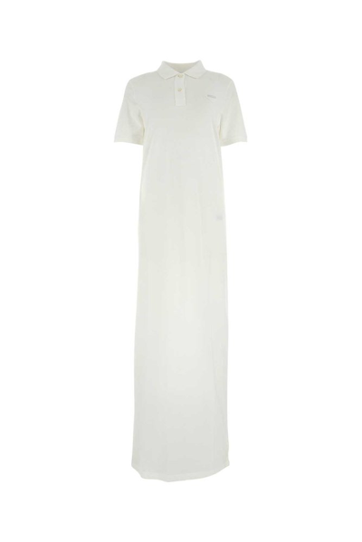 Shop Prada Triangle Logo Maxi Dress In White