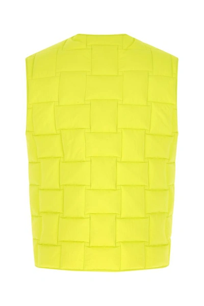 Shop Bottega Veneta Man Fluo Yellow Nylon Padded Vest In Green