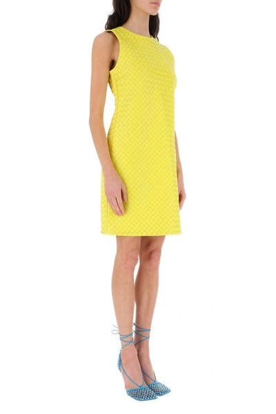 Shop Bottega Veneta Woman Yellow Leather Dress
