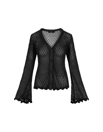 Shop Blumarine Knit V In Black