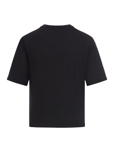 Shop Fendi Women Crew Neck T-shirt With Logo In Black