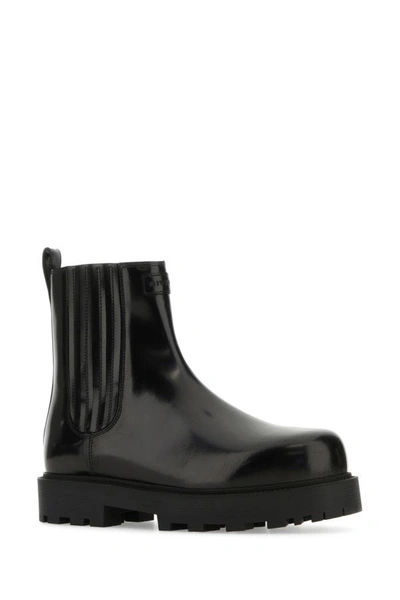 Shop Givenchy Man Black Leather Ankle Boots