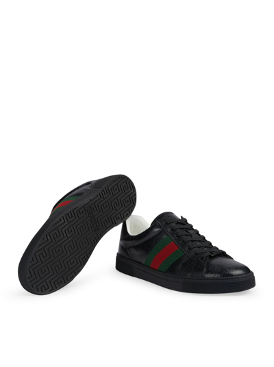 Shop Gucci Men Men`s Ace Sneaker In Gg Crystal Fabric In Black