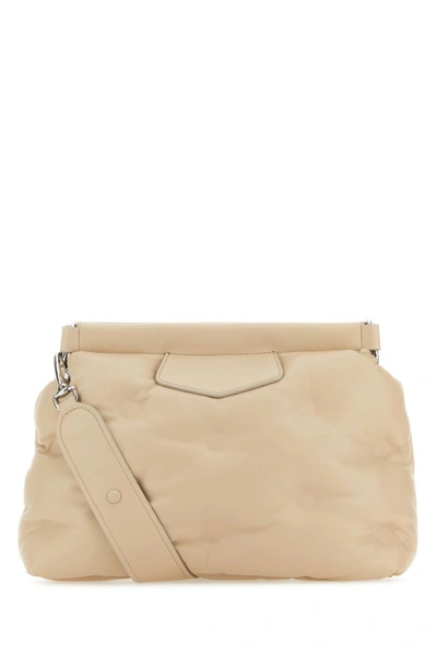 Shop Maison Margiela Woman Beige Nappa Leather Small Glam Slam Classique Crossbody Bag In Brown