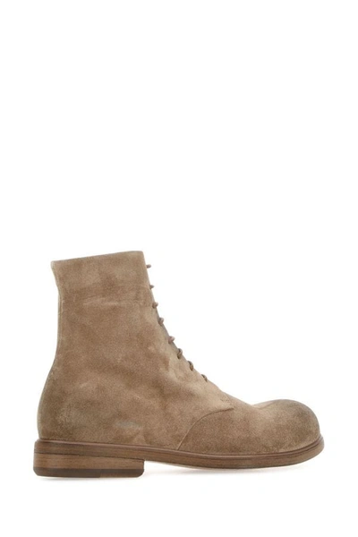 Shop Marsèll Marsell Man Biscuit Suede Zucca Ankle Boots In Brown