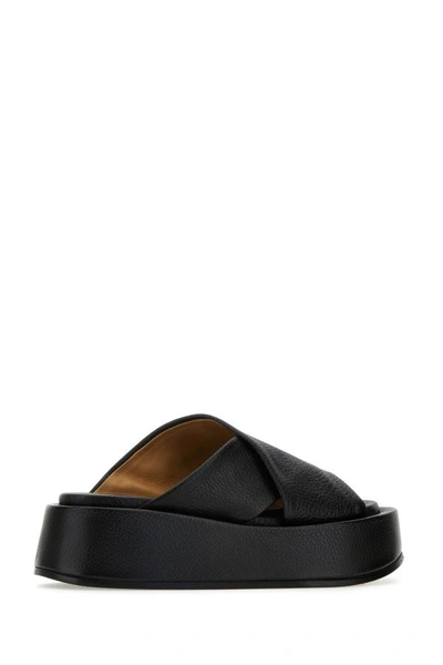 Shop Marsèll Marsell Woman Black Leather Slippers