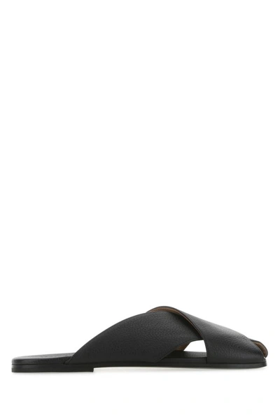 Shop Marsèll Marsell Woman Black Leather Spatola Slippers
