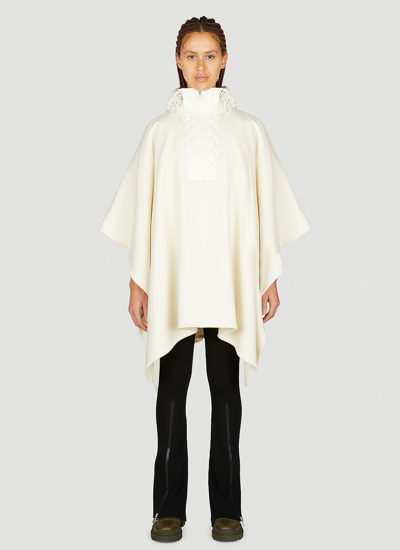 Shop Moncler Women Wool Cape Jacket In White