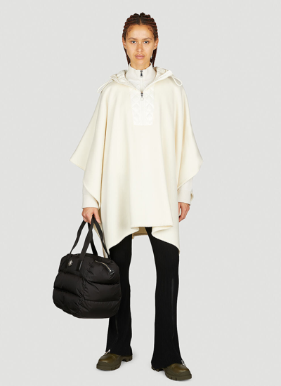 Shop Moncler Women Wool Cape Jacket In White