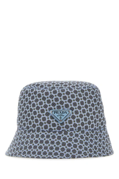 Shop Prada Man Printed Re-nylon Bucket Hat In Multicolor