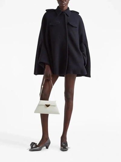 Prada Caban Coat In Blue