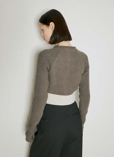 Shop Rick Owens Women Cropped Cashmere Sweater In Gray