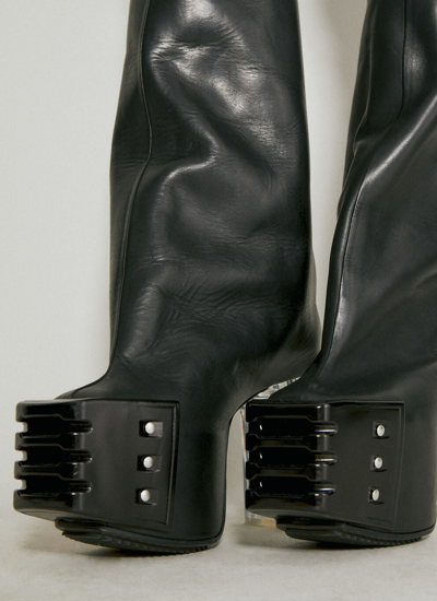 Shop Rick Owens Women Flared Platform High Boots In Black
