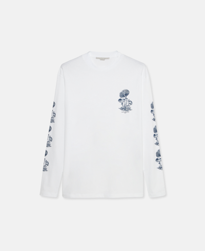 Shop Stella Mccartney Mushroom Long-sleeve T-shirt In White Multicolour