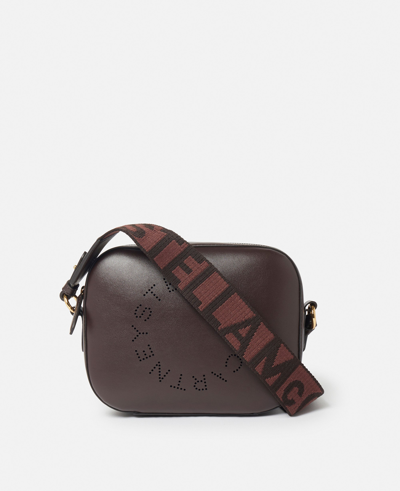 Shop Stella Mccartney Stella Logo Mini Bag In Chocolate Brown