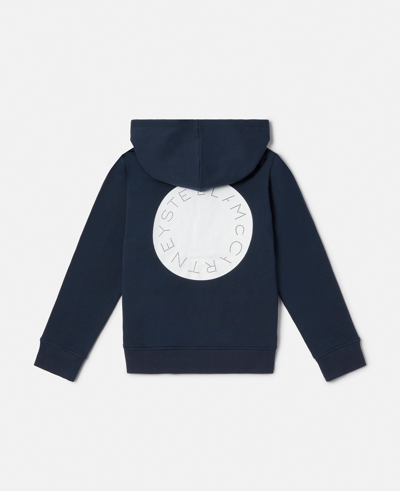 Shop Stella Mccartney Stella Logo Zip Hoodie In Navy