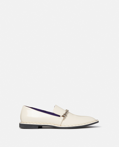 Shop Stella Mccartney Falabella Loafers In Ivory