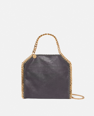 Shop Stella Mccartney Falabella Mini Tote Bag In Shadow Black