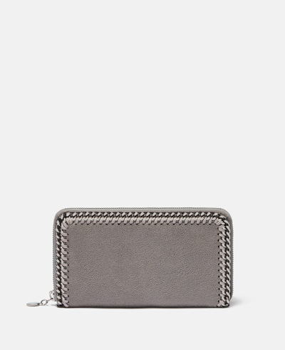 Shop Stella Mccartney Falabella Zip Continental Wallet In Grey