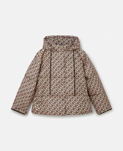 Shop Stella Mccartney S-wave Short Puffer Coat In Raffia