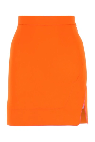 Shop Vivienne Westwood Woman Orange Polyester Mini Skirt