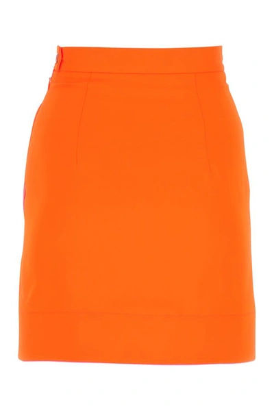 Shop Vivienne Westwood Woman Orange Polyester Mini Skirt