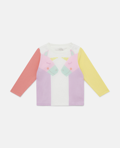 Shop Stella Mccartney Double Rainbow Unicorn Long Sleeve T-shirt In Multicolour