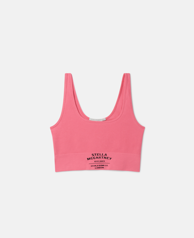 Shop Stella Mccartney Logo Rib Knit Cropped Tank Top In Dahlia
