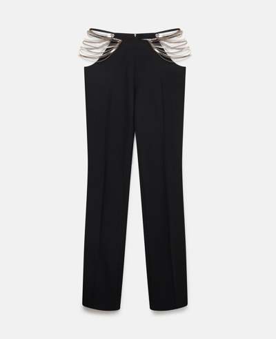 Shop Stella Mccartney Ultra Low Rise Chain Trousers In Black