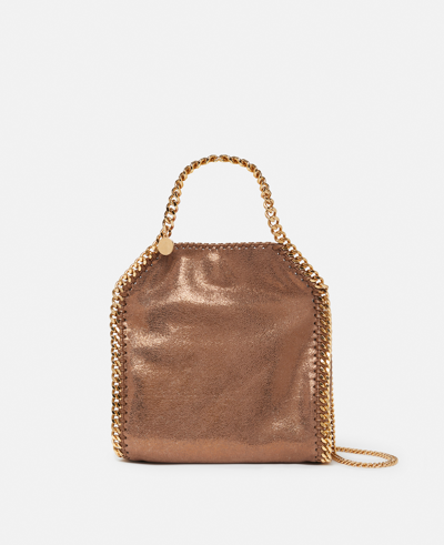 Shop Stella Mccartney Falabella Mini Tote Bag In Bronze