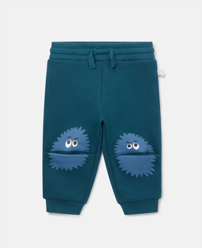 Shop Stella Mccartney Monster Face Knee Patch Joggers In Navy
