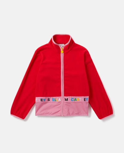 Shop Stella Mccartney Logo Tape Zip Jacket In Red
