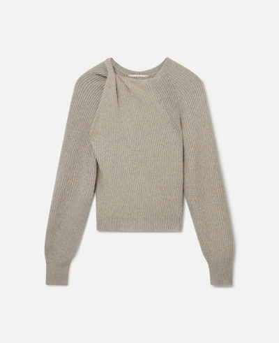 Shop Stella Mccartney Regenerated Cashmere Shifting Knot Jumper In Pewter Grey