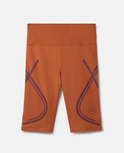 Shop Stella Mccartney Truepace Running Bike Shorts In Dark Caramel