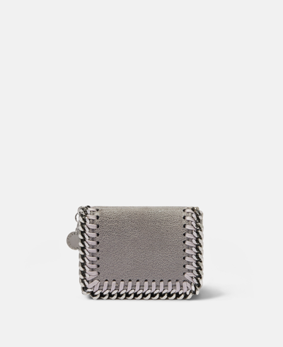 Shop Stella Mccartney Falabella Tri-fold Wallet In Grey