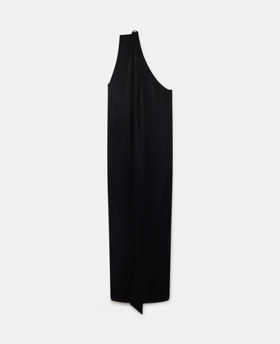 Shop Stella Mccartney One-shoulder Scarf Maxi Dress In Black