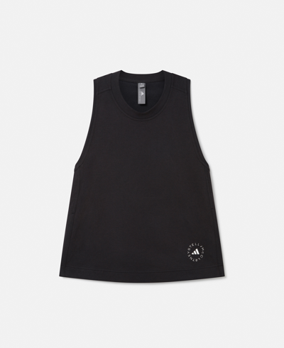 Shop Stella Mccartney Truecasuals Logo Tank Top In Black