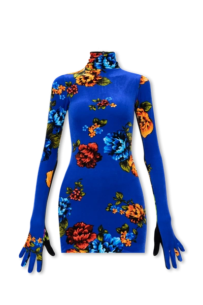 Shop Vetements Blue Dress With Gloves In New