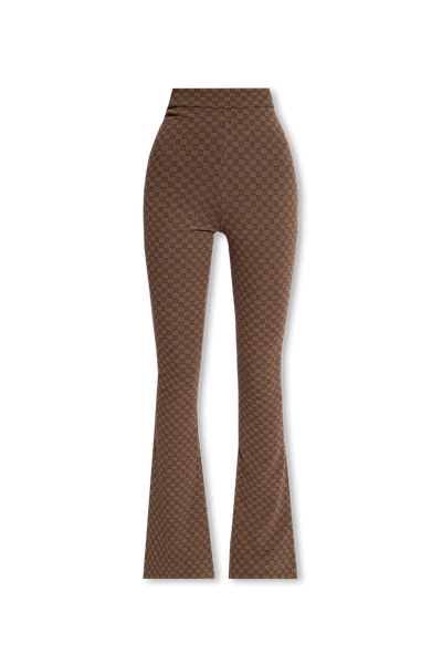 Shop Balmain Brown Flared Trousers In New
