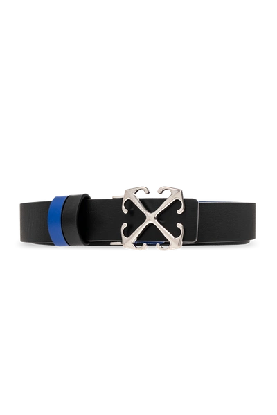 Shop Off-white Black Reversible Belt With Logo In New